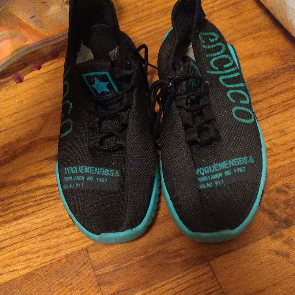 Nicolasa Cicero Black and Teal Boat Shoes